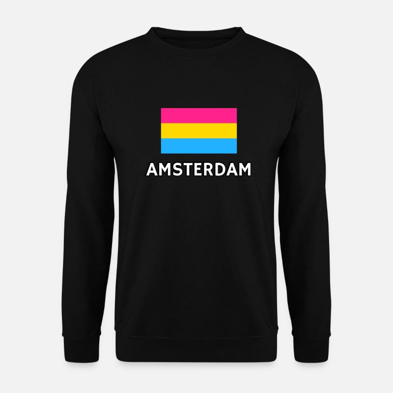 Pan Pride Flag Amsterdam - Unisex Sweatshirt - black