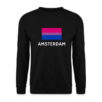 Bi Pride Flag Amsterdam - Unisex Sweatshirt - black - Front - Alina (178cm) & Michal (187cm)