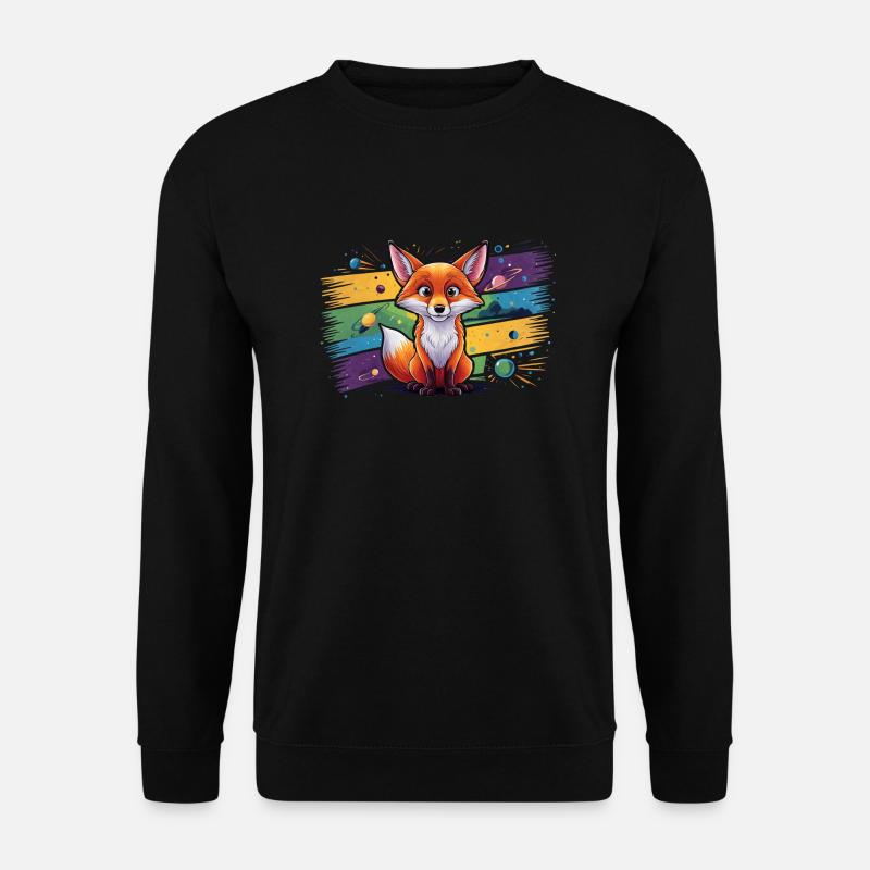 Fuchs - Illustration - Unisex Pullover - Schwarz