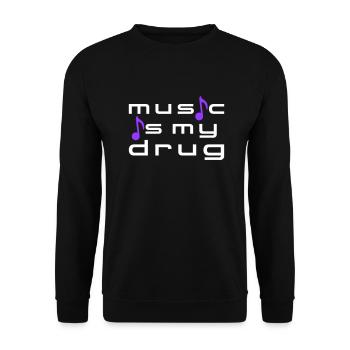 Music is my Drug Sheet Music Sheet Music Lyrics Music Logo - Unisex Sweatshirt - black - Front - Alina (178cm) & Michal (187cm)
