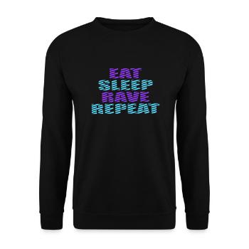 Manger dormir rave répéter nourriture sommeil corbeau disant - Sweat-shirt Unisexe - noir - Devant - Alina (178cm) & Michal (187cm)
