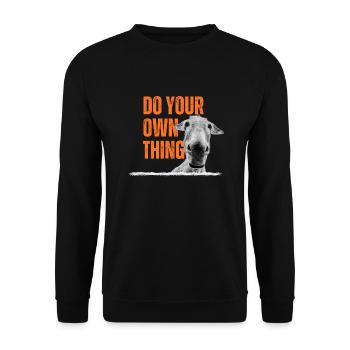 Esel - do your own thing - Unisex Pullover - Schwarz - Vorne - Alina (178cm) & Michal (187cm)