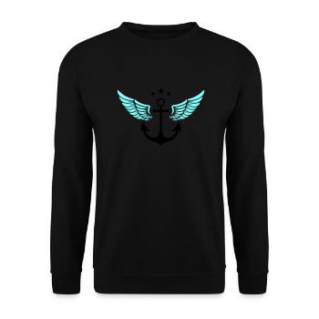 Symbole d’ancre - Sweat-shirt Unisexe - noir - Devant - Alina (178cm) & Michal (187cm)