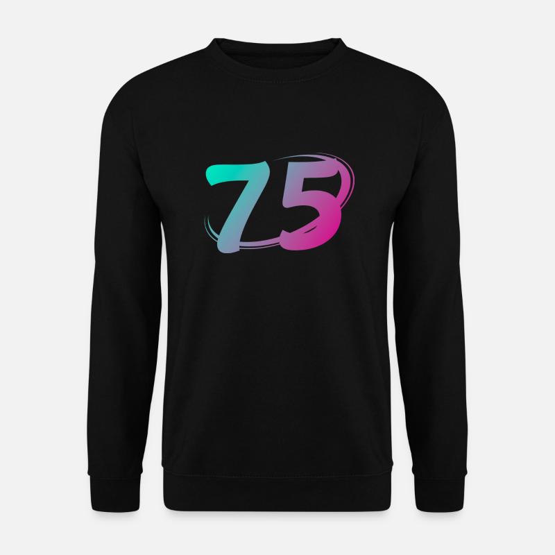 Nummer 75 mehrfarbig - Unisex Pullover - Schwarz