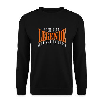 Legende geht in Rente Geschenk für Ruhestand - Unisex Pullover - Schwarz - Vorne - Alina (178cm) & Michal (187cm)