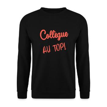 COLLEAGUE. START. EMPLOYMENT. HUMOR. MANAGER. CHIEF - Unisex Sweatshirt - black - Front - Alina (178cm) & Michal (187cm)