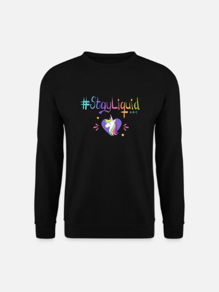 #Stayliquid Einhorn-Herz - Unisex Pullover - Schwarz
