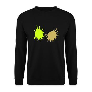 Kleckse Farbkleckse - Unisex Pullover - Schwarz - Vorne - Alina (178cm) & Michal (187cm)