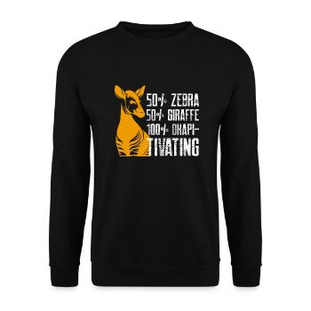 50 per cent zebra 50 giraffe 100 okapitivating - Unisex Sweatshirt - black - Front - Alina (178cm) & Michal (187cm)