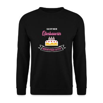 Ofenbauerin Geburtstag Geburtstagsgeschenk Chefin - Unisex Pullover - Schwarz - Vorne - Alina (178cm) & Michal (187cm)