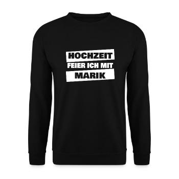Cadeau pour Marik - Sweat-shirt Unisexe - noir - Devant - Alina (178cm) & Michal (187cm)