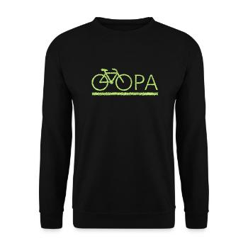 bester Opa Fahrrad Mountainbike Radeln Kritzeln - Unisex Pullover - Schwarz - Vorne - Alina (178cm) & Michal (187cm)