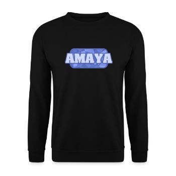 Name Amaya - Unisex Pullover - Schwarz - Vorne - Alina (178cm) & Michal (187cm)