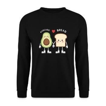 Avocado & Bread Love Illustration - Unisex Sweatshirt - black - Front - Alina (178cm) & Michal (187cm)