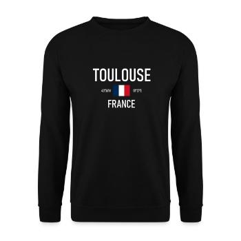 Toulouse - France - France Flag Coordinates - Unisex Sweatshirt - black - Front - Alina (178cm) & Michal (187cm)