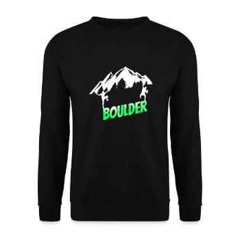 Bouldering Climbing Mountains - Unisex Sweatshirt - black - Front - Alina (178cm) & Michal (187cm)