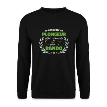 Fier d’être Plongeur et Passionné de la Rando - Sweat-shirt Unisexe - noir - Devant - Alina (178cm) & Michal (187cm)