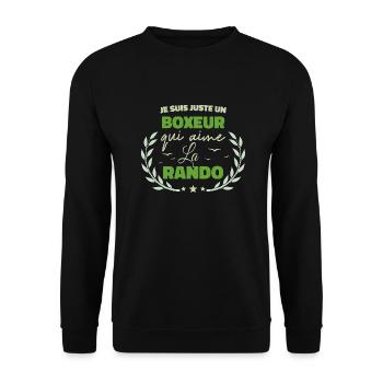 Fier d’être Boxeur et Passionné de la Rando - Sweat-shirt Unisexe - noir - Devant - Alina (178cm) & Michal (187cm)