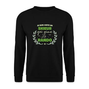 Fier d’être Skieur et Passionné de la Rando - Sweat-shirt Unisexe - noir - Devant - Alina (178cm) & Michal (187cm)
