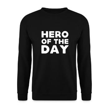Hero of the Day - Held des Tages - Unisex Sweatshirt - black - Front - Alina (178cm) & Michal (187cm)