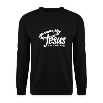Jesus - Weg Wahrheit Leben - Johannes 14:6_01 - Unisex Pullover - Schwarz - Vorne - Alina (178cm) & Michal (187cm)