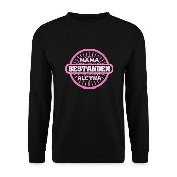 Vorname Aleyna - Unisex Pullover - Schwarz - Vorne - Alina (178cm) & Michal (187cm)