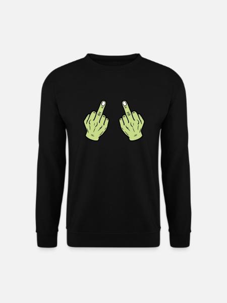 Middle Finger Hand Naughty - Unisex Sweatshirt - black