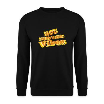 hot summer vibes Sommershirt Urlaub sommer vibes - Unisex Pullover - Schwarz - Vorne - Alina (178cm) & Michal (187cm)