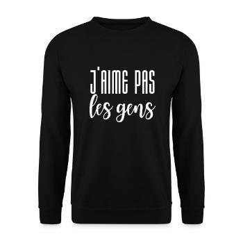 Ich mag keine Menschen - Unisex Pullover - Schwarz - Vorne - Alina (178cm) & Michal (187cm)