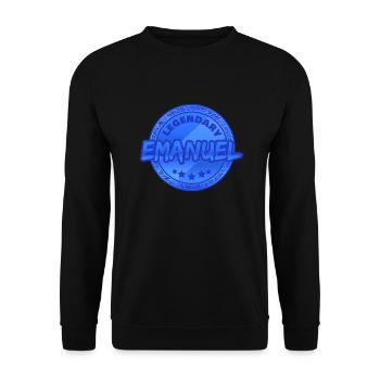 Prénom Emanuel - Sweat-shirt Unisexe - noir - Devant - Alina (178cm) & Michal (187cm)