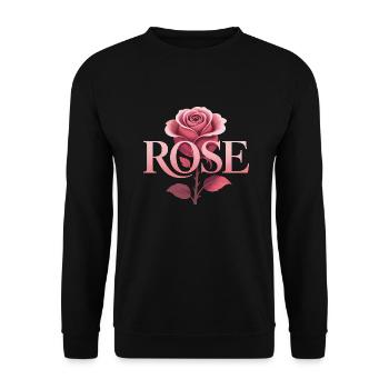 Rose - Logo botanique cool - Sweat-shirt Unisexe - noir - Devant - Alina (178cm) & Michal (187cm)