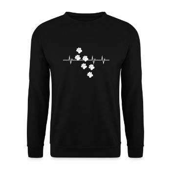 Pawbeats – My heart beats on four paws - Unisex Sweatshirt - black - Front - Alina (178cm) & Michal (187cm)