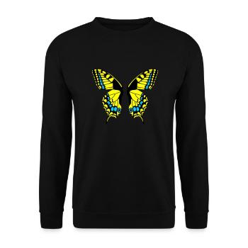 Schmetterling / Schwalbenschwanz - nur Flügel - Unisex Pullover - Schwarz - Vorne - Alina (178cm) & Michal (187cm)