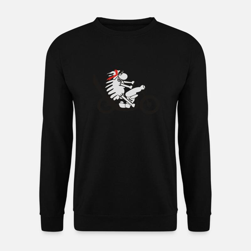 Motorradfahrer Schaf - Unisex Pullover - Schwarz
