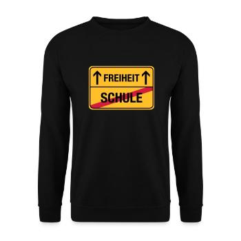 Schule – Freiheit - Unisex Pullover - Schwarz - Vorne - Alina (178cm) & Michal (187cm)