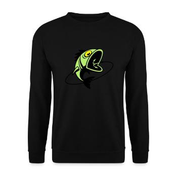 VL107B_BigFish_3c - Unisex Pullover - Schwarz - Vorne - Alina (178cm) & Michal (187cm)