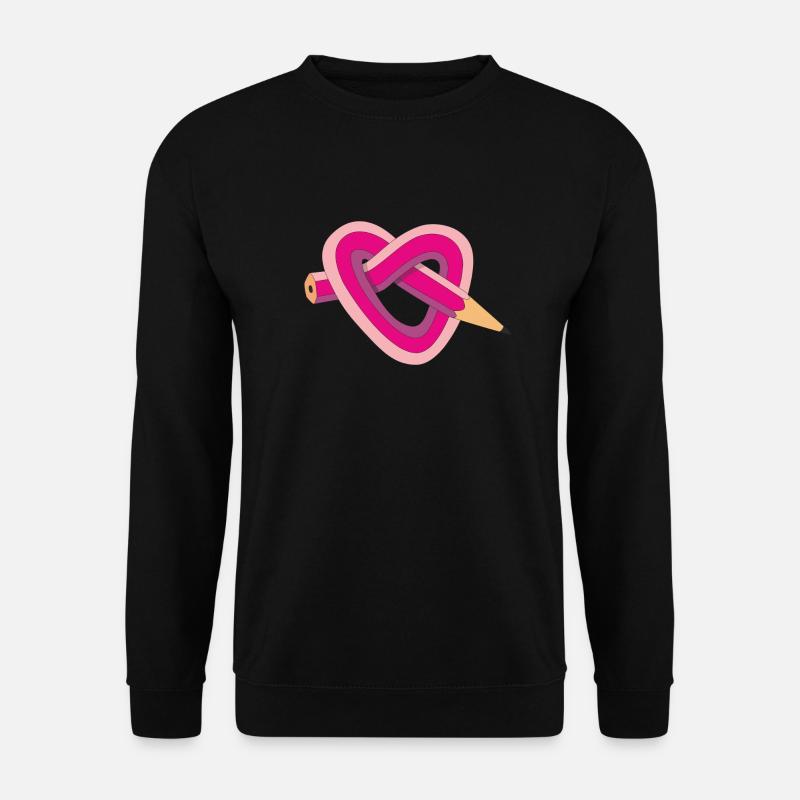 Bleistiftherz - Unisex Pullover - Schwarz