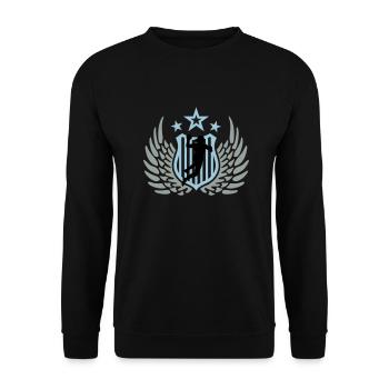 handballerin_f_3c - Unisex Pullover - Schwarz - Vorne - Alina (178cm) & Michal (187cm)
