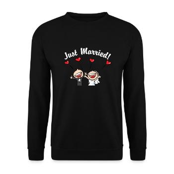 Mignon Just Married - Sweat-shirt Unisexe - noir - Devant - Alina (178cm) & Michal (187cm)