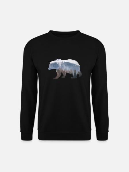 Bär mit Wald - Unisex Pullover - Schwarz