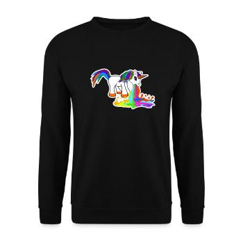 Süß Kotzendes Einhorn Geburtstag Pferd Geschenk - Unisex Pullover - Schwarz - Vorne - Alina (178cm) & Michal (187cm)