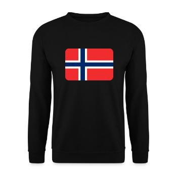 NORWAY FLAG round corner 400 dpi - Unisex Pullover - Schwarz - Vorne - Alina (178cm) & Michal (187cm)