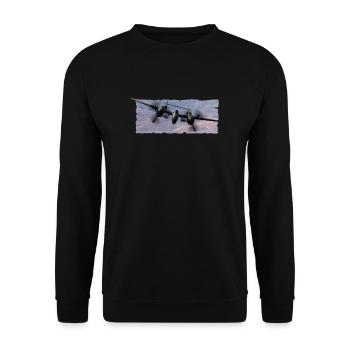 P-38 - Unisex Sweatshirt - black - Front - Alina (178cm) & Michal (187cm)
