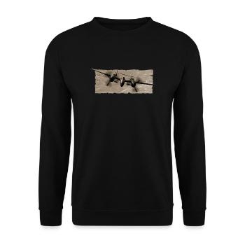 P-38 Sepia - Unisex Sweatshirt - black - Front - Alina (178cm) & Michal (187cm)