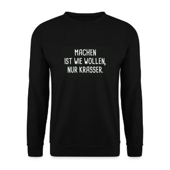 Faire c'est comme vouloir, seulement de façon flagrante! - Sweat-shirt Unisexe - noir - Devant - Alina (178cm) & Michal (187cm)