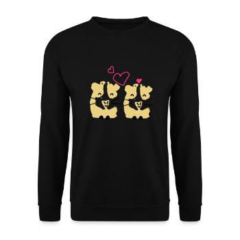 Gini mignon de porc Guinée couple cochon - Sweat-shirt Unisexe - noir - Devant - Alina (178cm) & Michal (187cm)