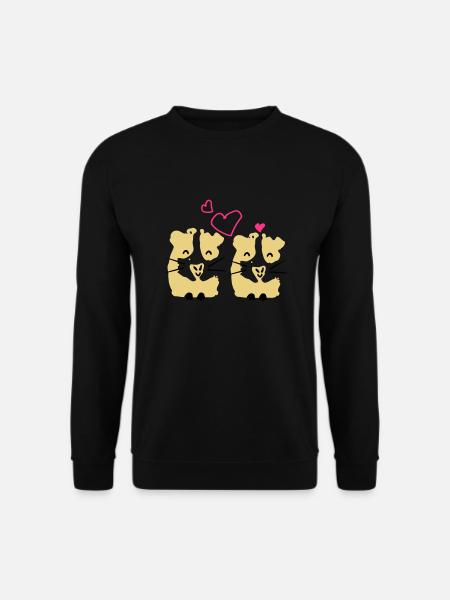 niedlich gini Schwein Meerschweinchen Paar - Unisex Pullover - Schwarz
