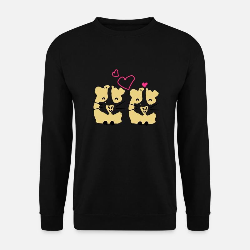 niedlich gini Schwein Meerschweinchen Paar - Unisex Pullover - Schwarz