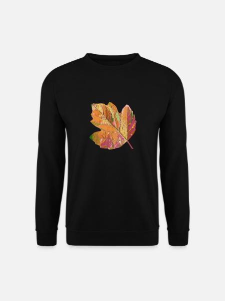 buntes Blatt, Laub, Baum, bunt, Jahreszeit, Herbst - Unisex Pullover - Schwarz