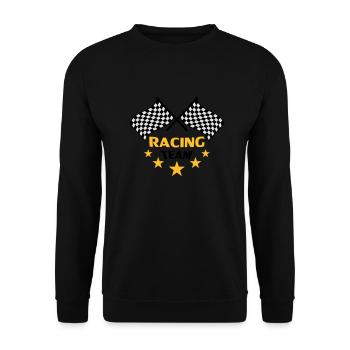 racing_team - Unisex Sweatshirt - black - Front - Alina (178cm) & Michal (187cm)